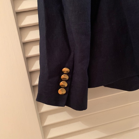 Chaps Ralph Lauren Navy Linen Blazer Size 10 - Picture 11 of 14